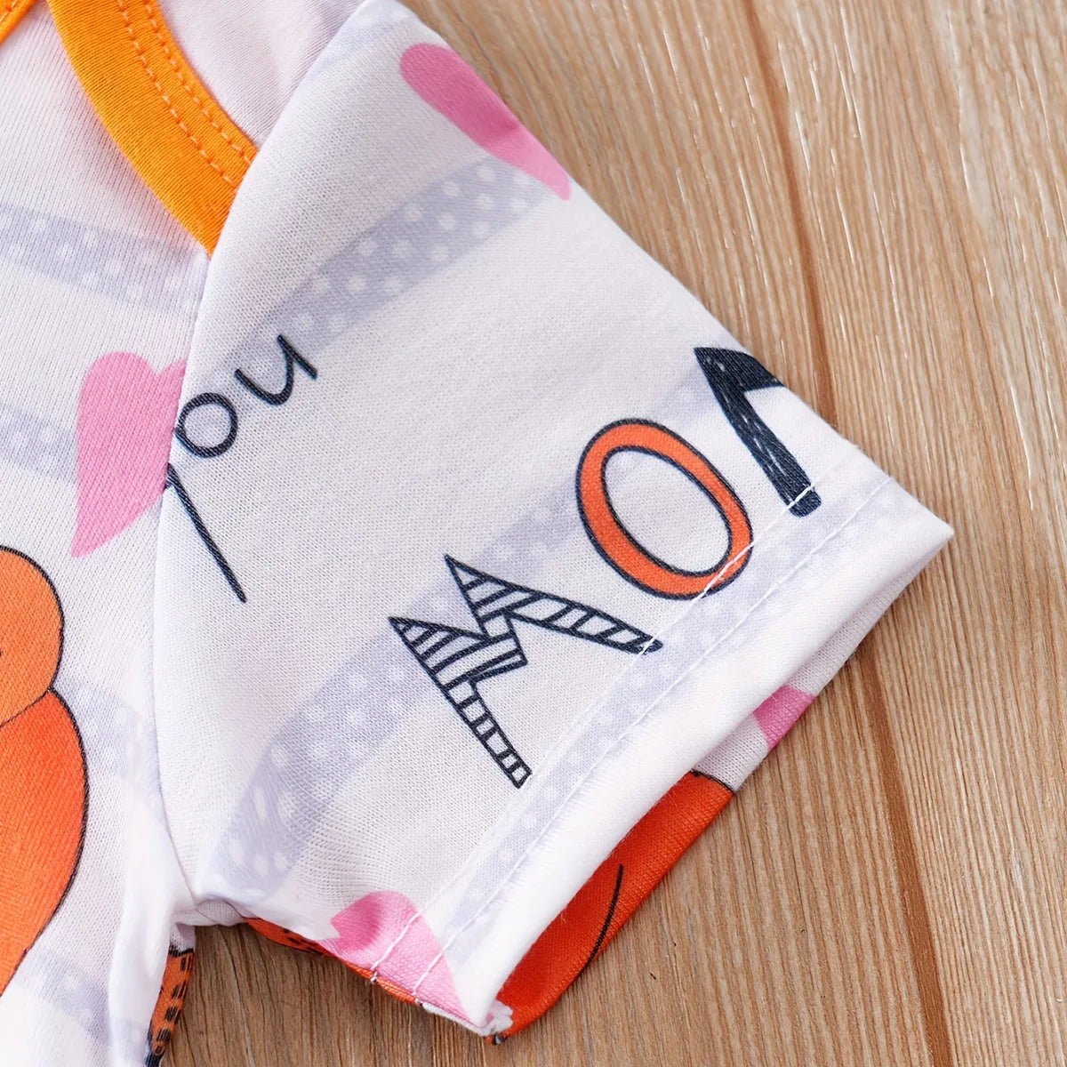 Adorable Baby Fox Print I Love You Mommy Bodysuit Short Sleeve Romper - itzy bitsy