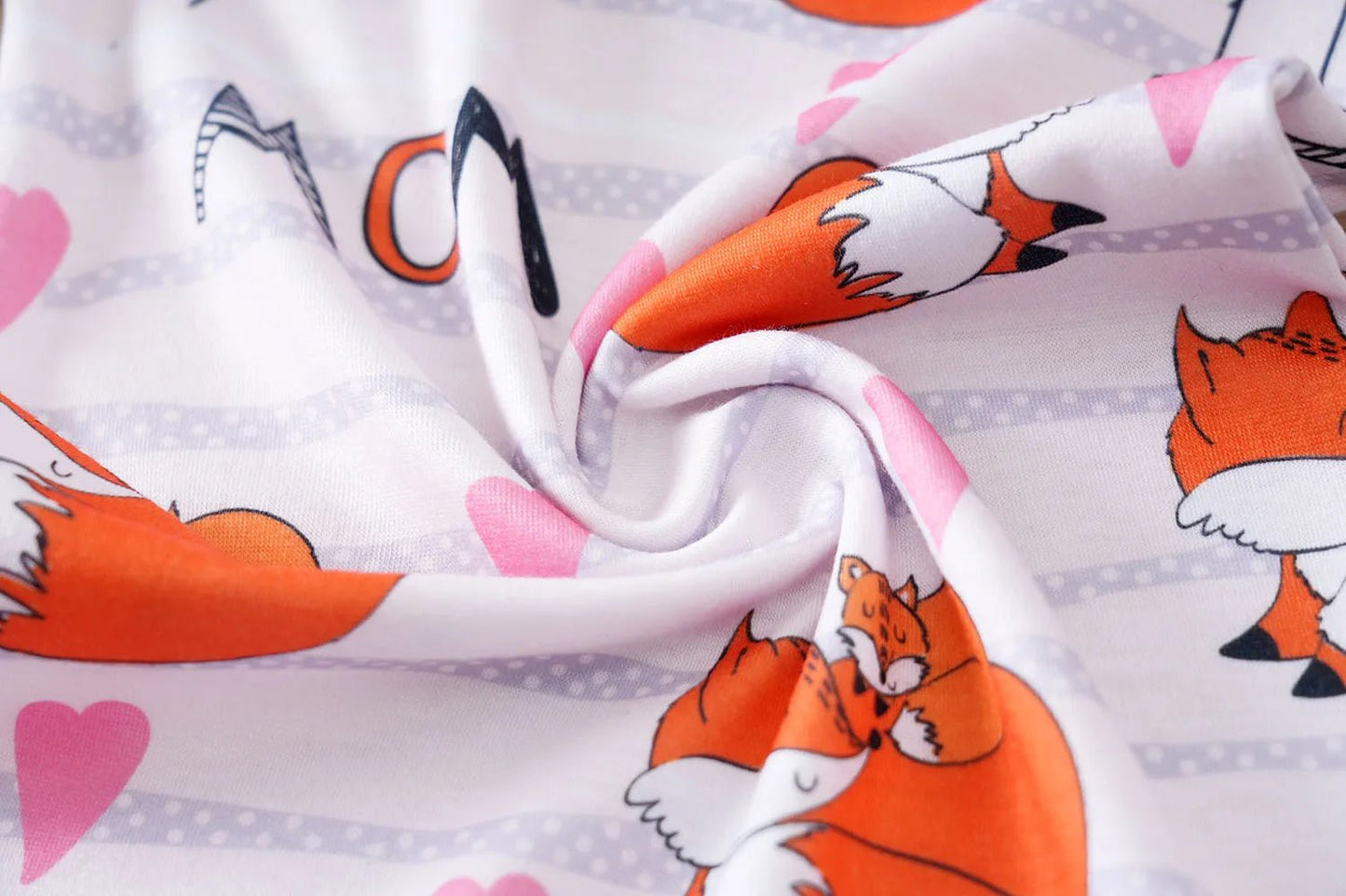 Adorable Baby Fox Print I Love You Mommy Bodysuit Short Sleeve Romper - itzy bitsy