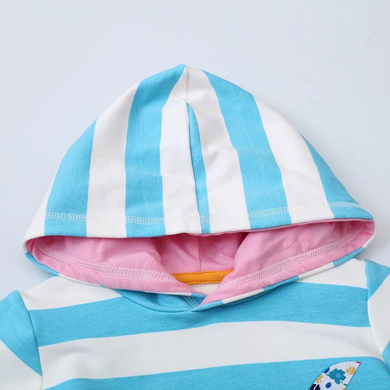 Applique Long Sleeves Hooded Dress - itzy bitsy