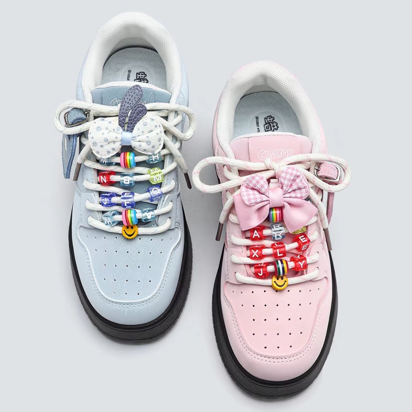 Crayon Shin-Chan Collaboration Mismatched Pastel Platform Sneakers