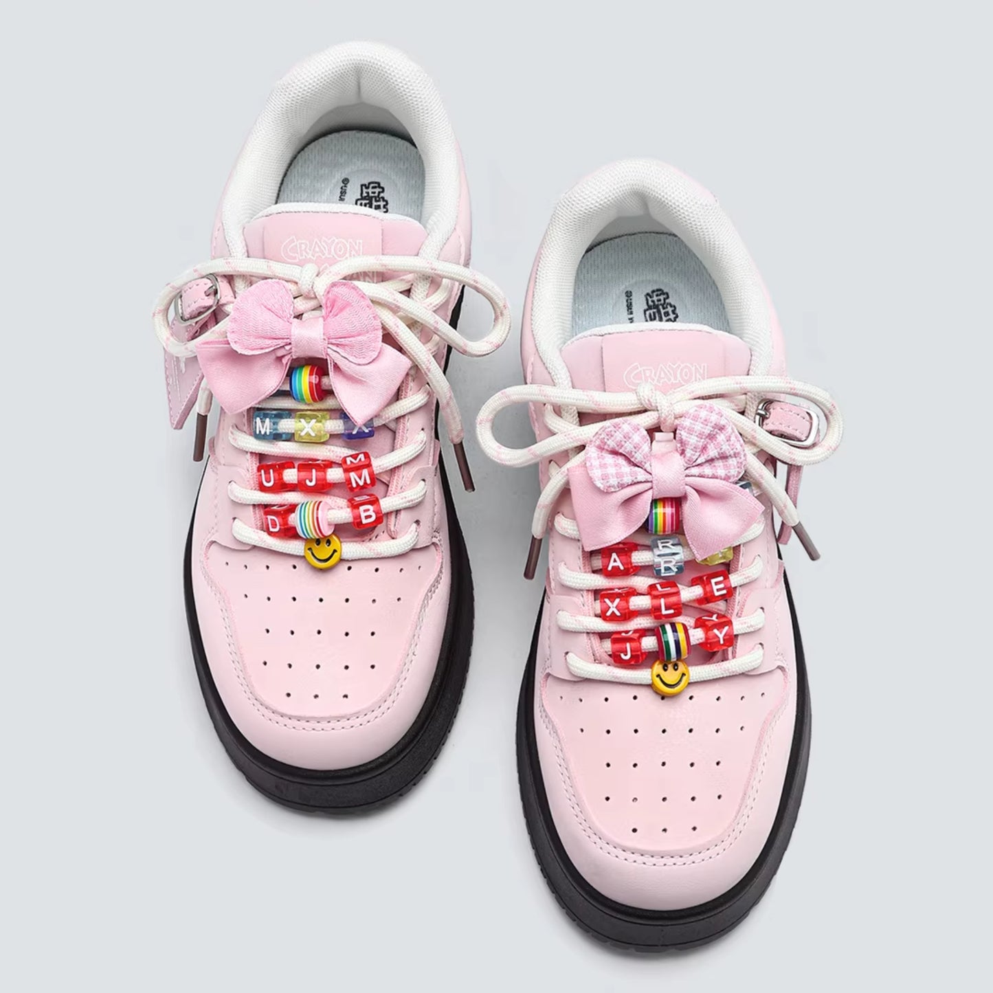 Crayon Shin-Chan Collaboration Mismatched Pastel Platform Sneakers