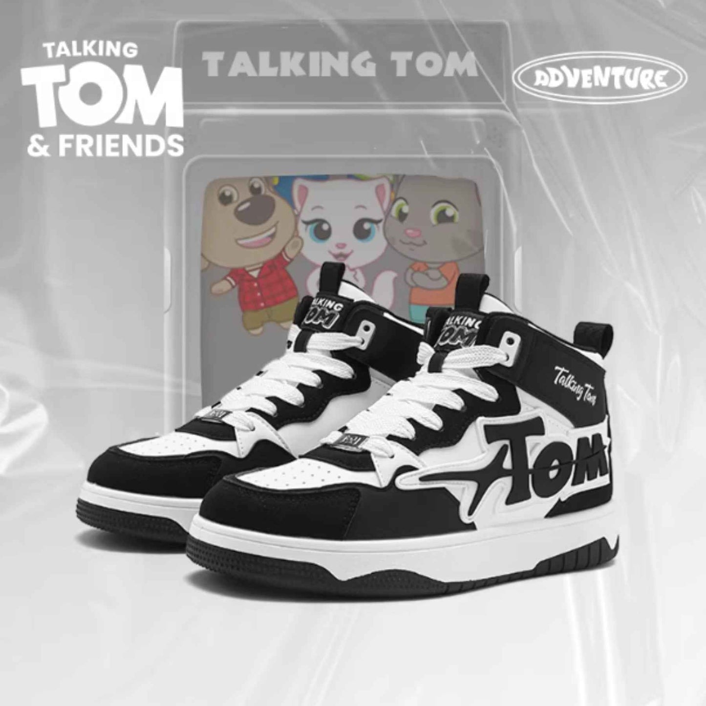 TALKING TOM | Sports High Top Board Shoes - Black/White