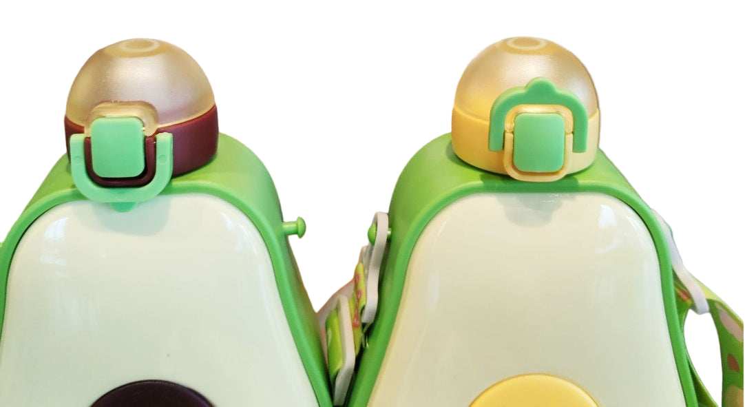 600mls Cute Avocado Straw Plastic Water Bottle