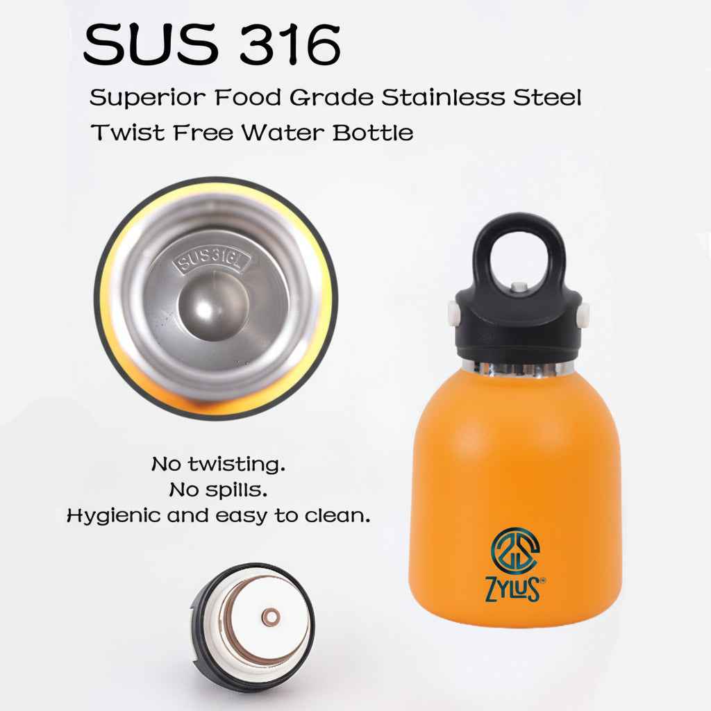 Kids Insulated Twist Free Water Bottle - Marble 400ml