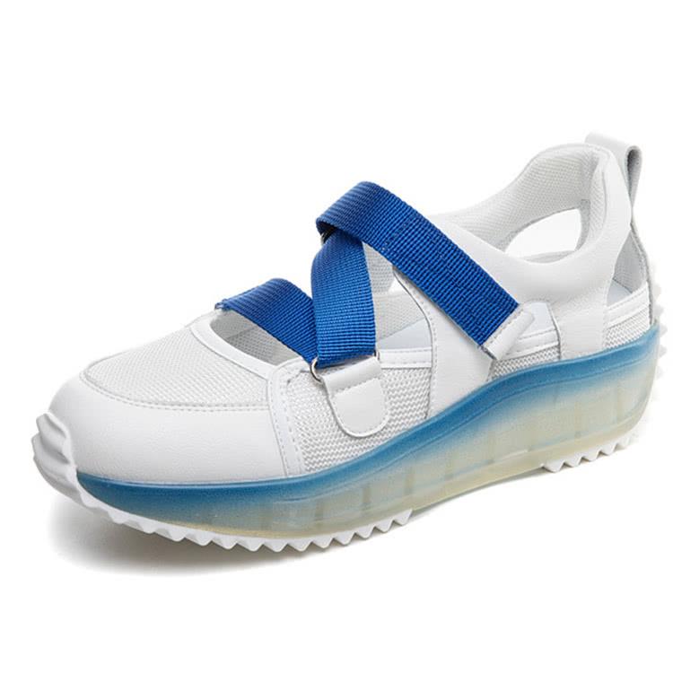 Gradient Thick Bottom Hollow Jelly Toe Comfort Shoes