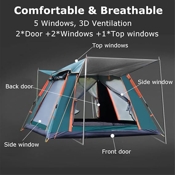 Green Automatic Hexagonal Tent