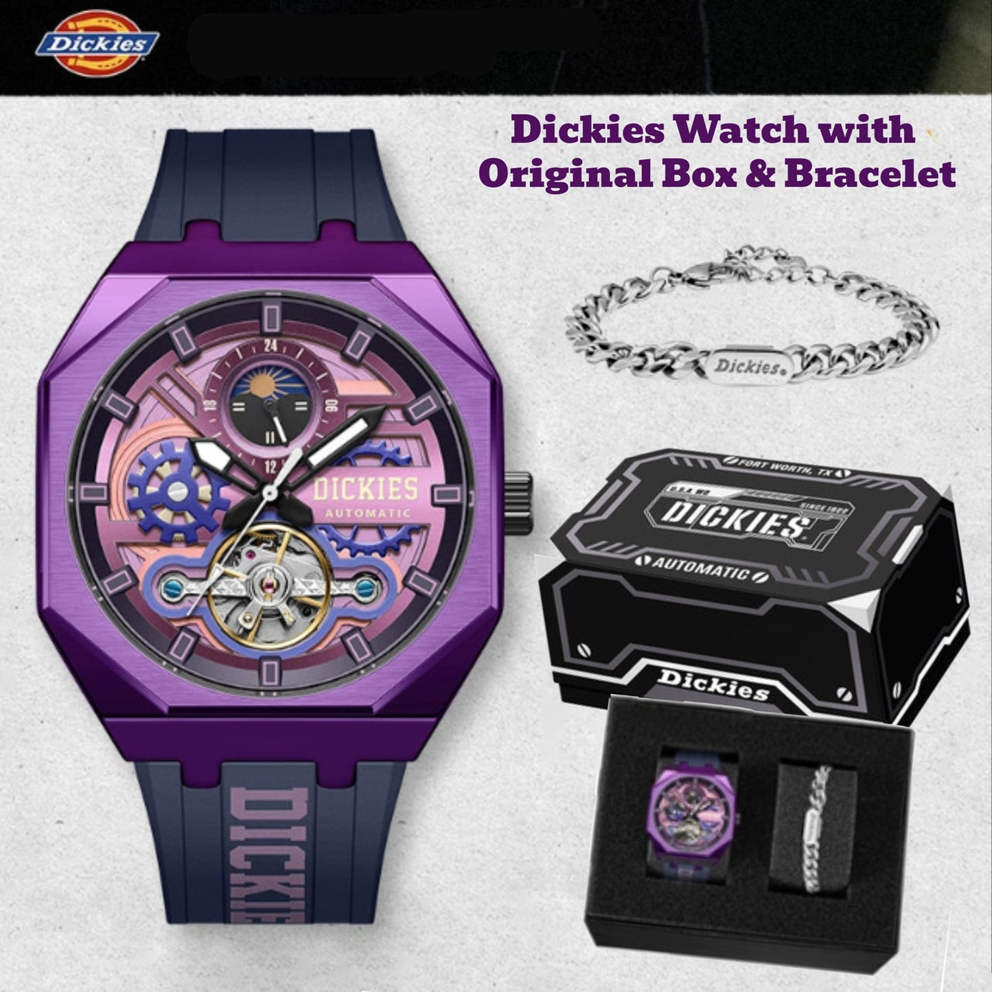 Dickies Mechanical Fully Automatic Skeleton Watch - CL-485
