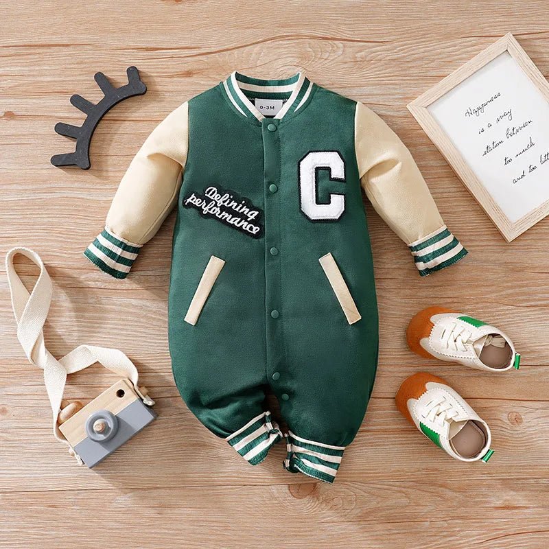Baby Boston Baseball Jumpsuit - itzy bitsy