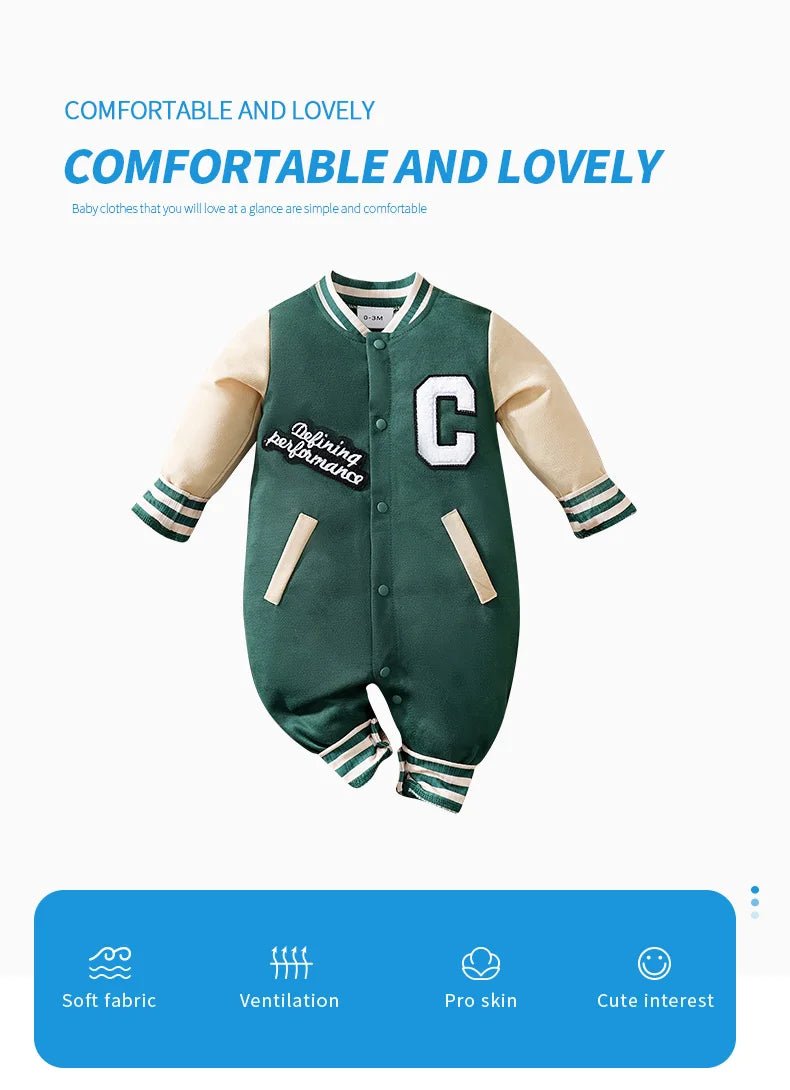Baby Boston Baseball Jumpsuit - itzy bitsy