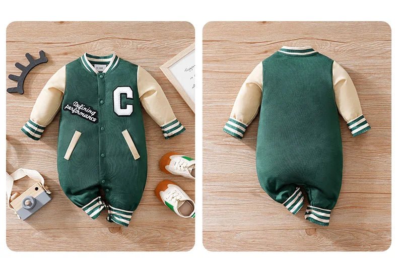 Baby Boston Baseball Jumpsuit - itzy bitsy