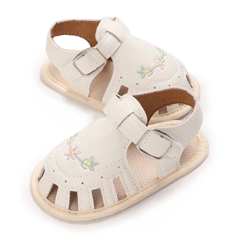 Baby Embroidered Flower Lightweight Sandals - itzy bitsy