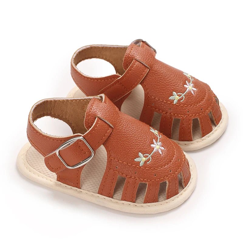 Baby Embroidered Flower Lightweight Sandals - itzy bitsy