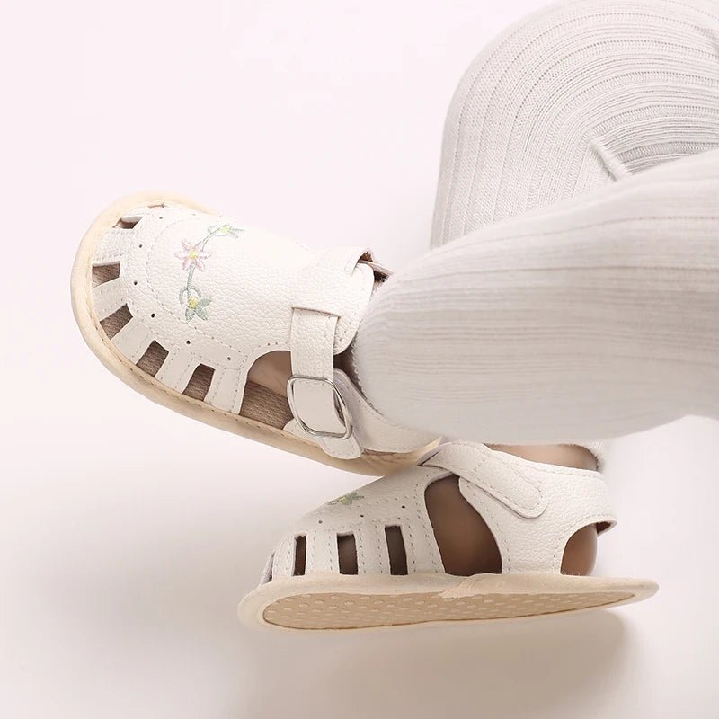 Baby Embroidered Flower Lightweight Sandals - itzy bitsy