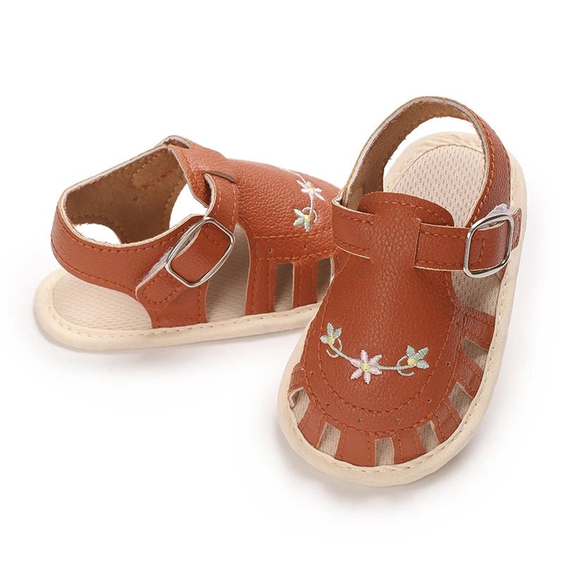 Baby Embroidered Flower Lightweight Sandals - itzy bitsy