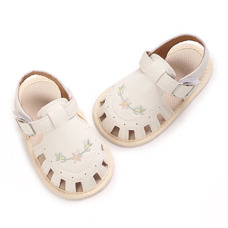 Baby Embroidered Flower Lightweight Sandals - itzy bitsy