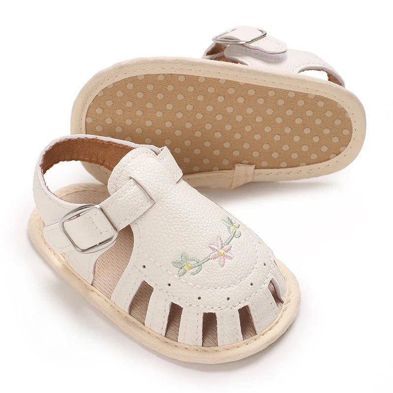 Baby Embroidered Flower Lightweight Sandals - itzy bitsy