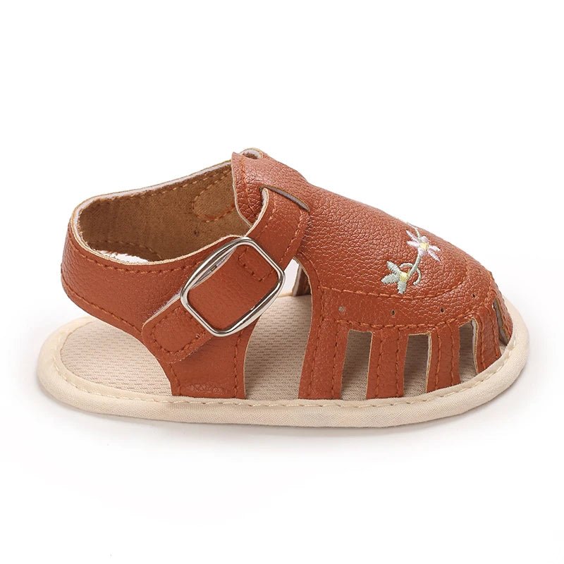 Baby Embroidered Flower Lightweight Sandals - itzy bitsy