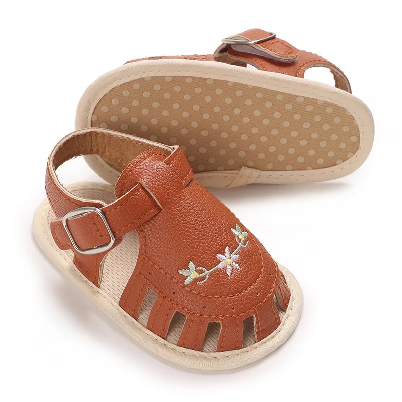Baby Embroidered Flower Lightweight Sandals - itzy bitsy