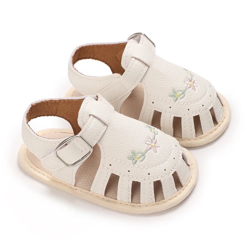 Baby Embroidered Flower Lightweight Sandals - itzy bitsy