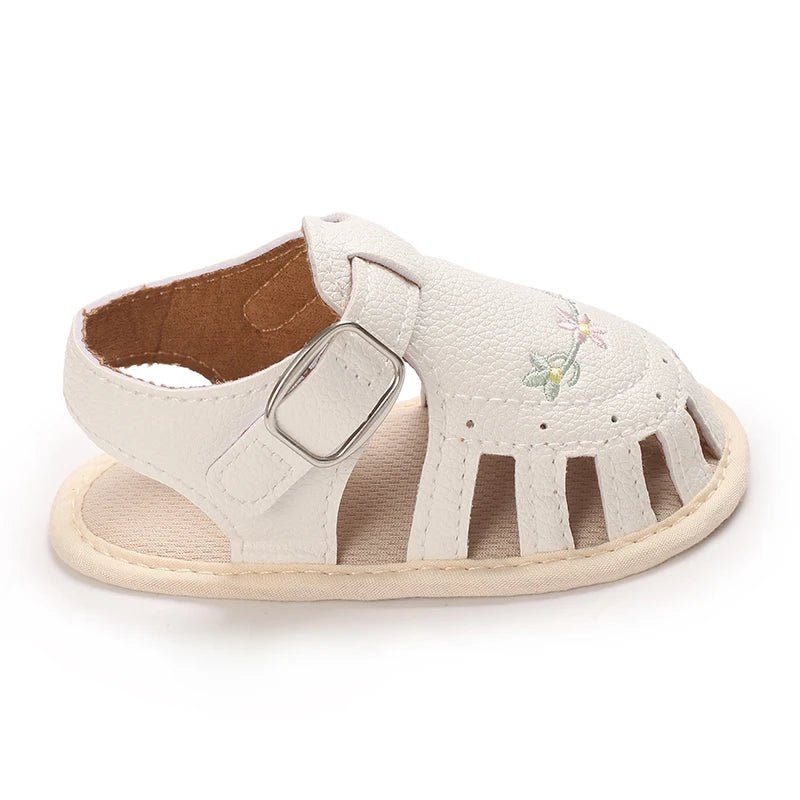 Baby Embroidered Flower Lightweight Sandals - itzy bitsy