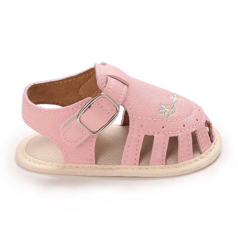 Baby Embroidered Flower Lightweight Sandals - itzy bitsy