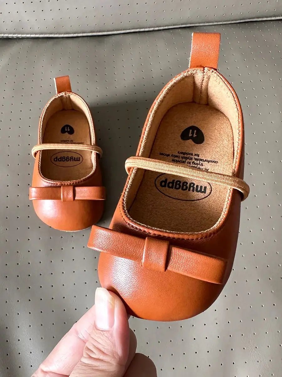 Baby First Walker Leather Shoes Rubber Anti - slip Sole - itzy bitsy
