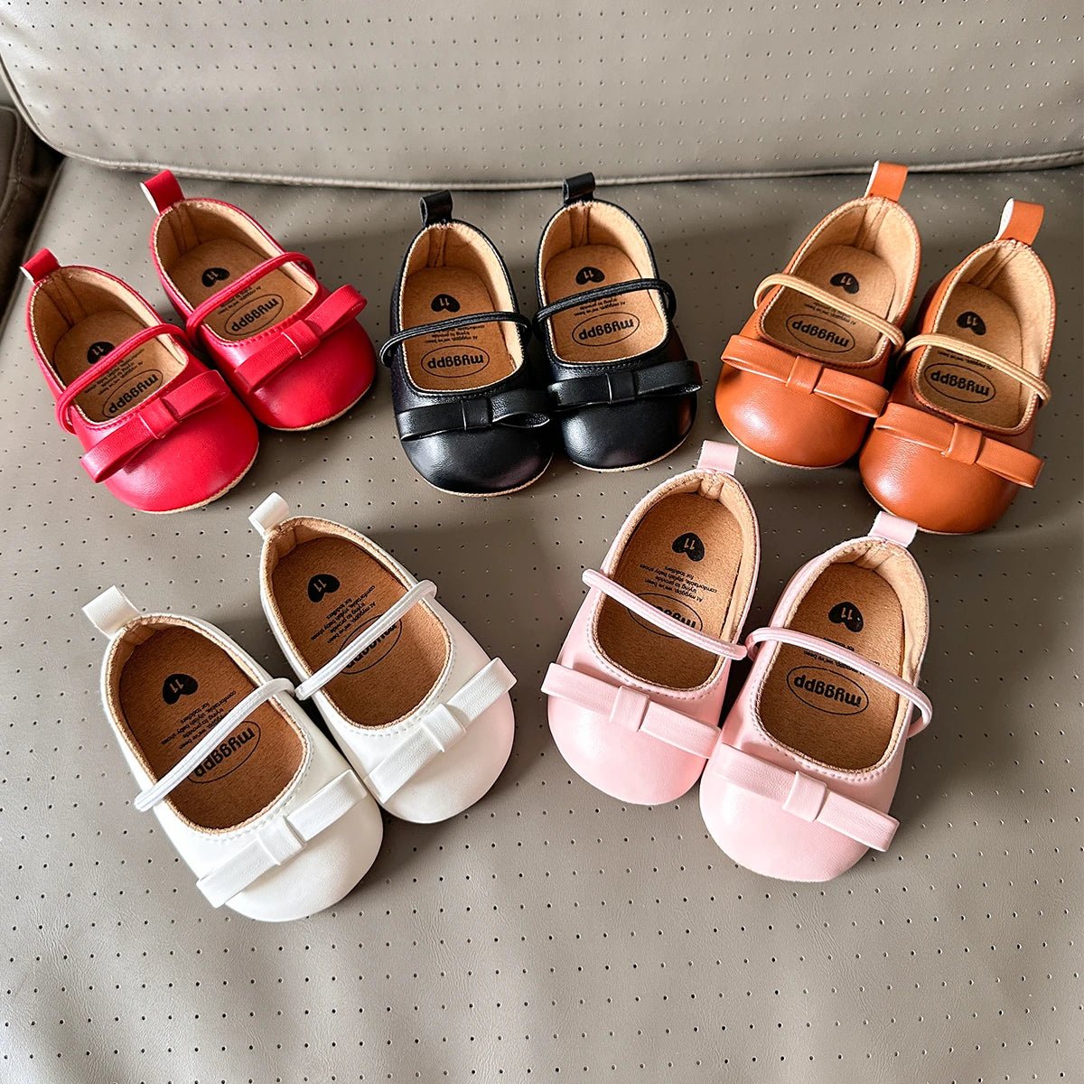 Baby First Walker Leather Shoes Rubber Anti - slip Sole - itzy bitsy