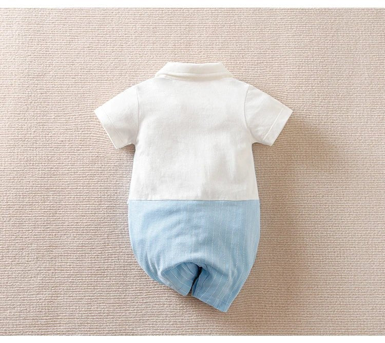 Baby Summer Vest Gentleman Short Sleeve Casual Romper - itzy bitsy