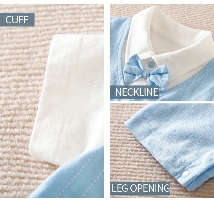 Baby Summer Vest Gentleman Short Sleeve Casual Romper - itzy bitsy