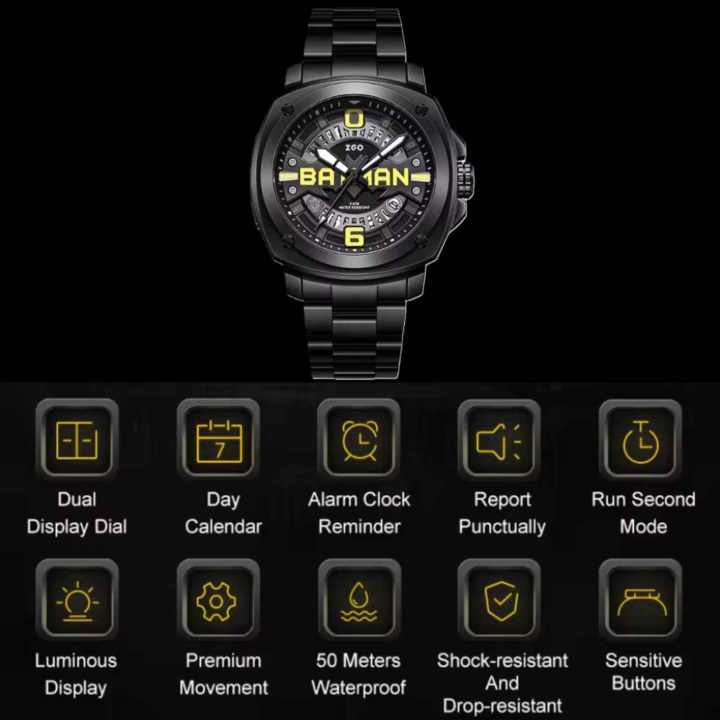 ZGO Warner DC Batman Mechanical Watch