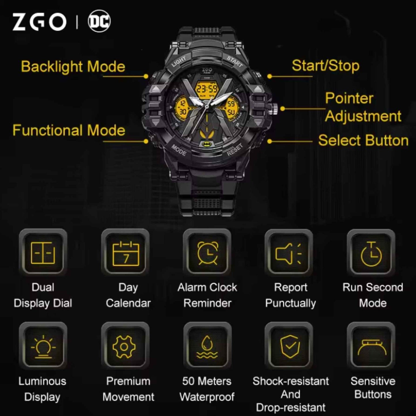 ZGO Warner DC Batman Mechanical Watch