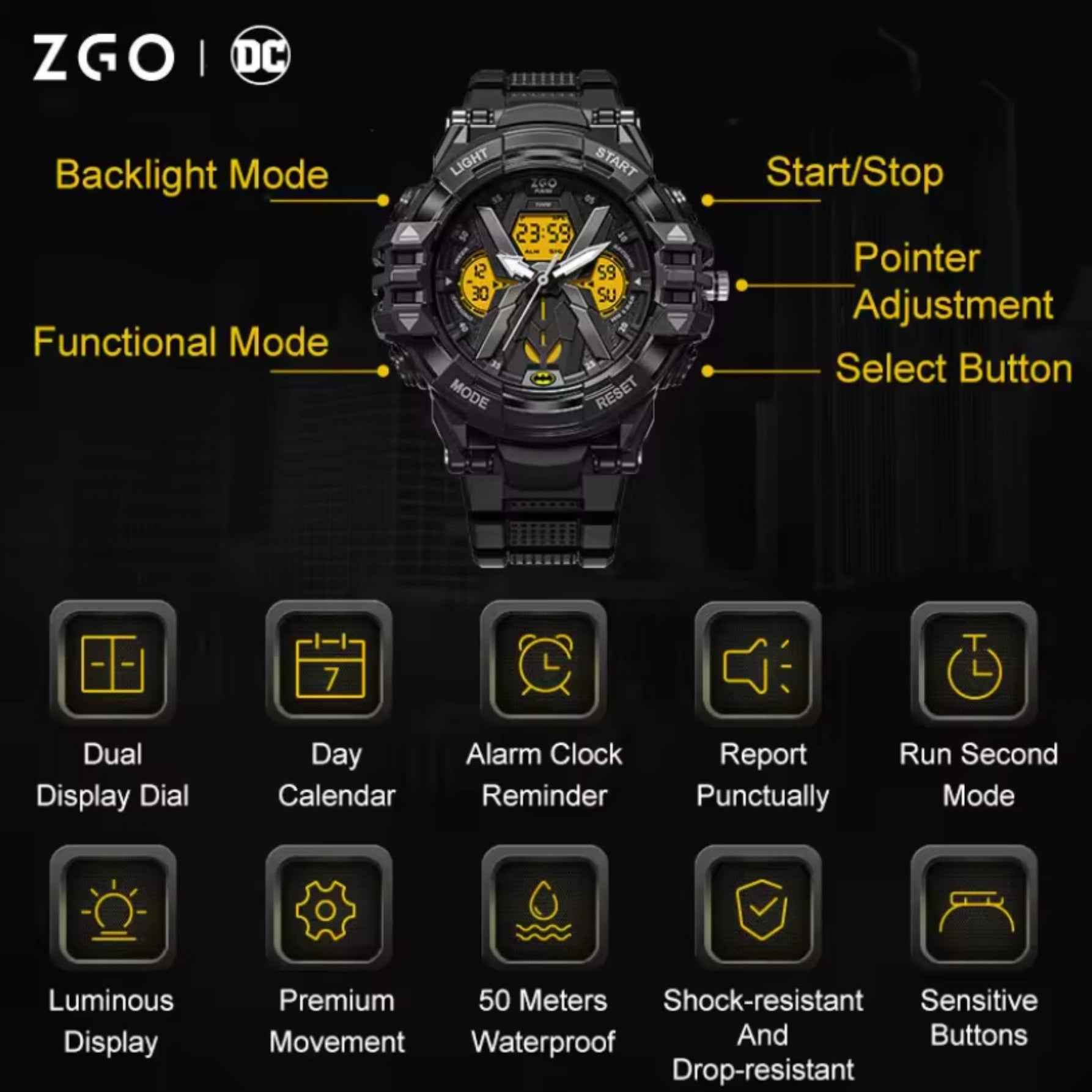 ZGO Warner DC Batman Mechanical Watch