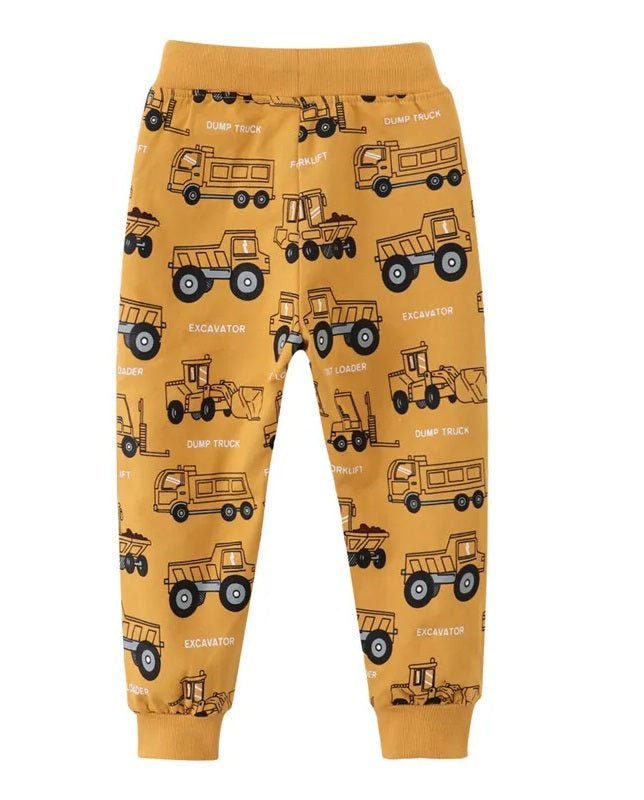 Boys Animals, Vehicle Drawstring Trackpants - itzy bitsy