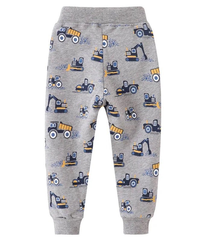 Boys Animals, Vehicle Drawstring Trackpants - itzy bitsy