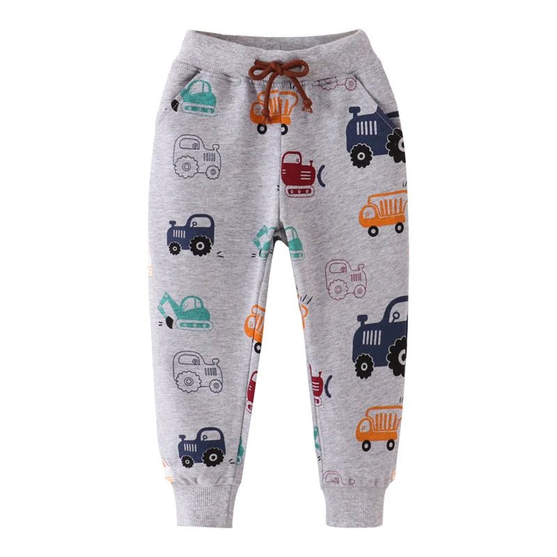 Boys Animals, Vehicle Drawstring Trackpants - itzy bitsy