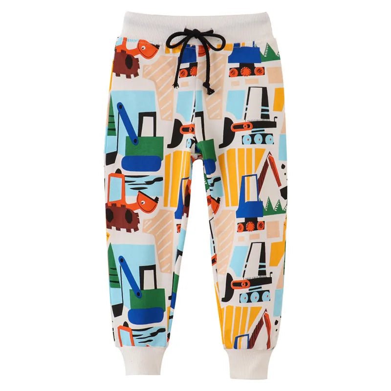 Boys Animals, Vehicle Drawstring Trackpants - itzy bitsy