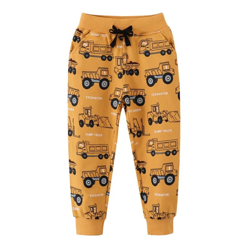 Boys Animals, Vehicle Drawstring Trackpants - itzy bitsy