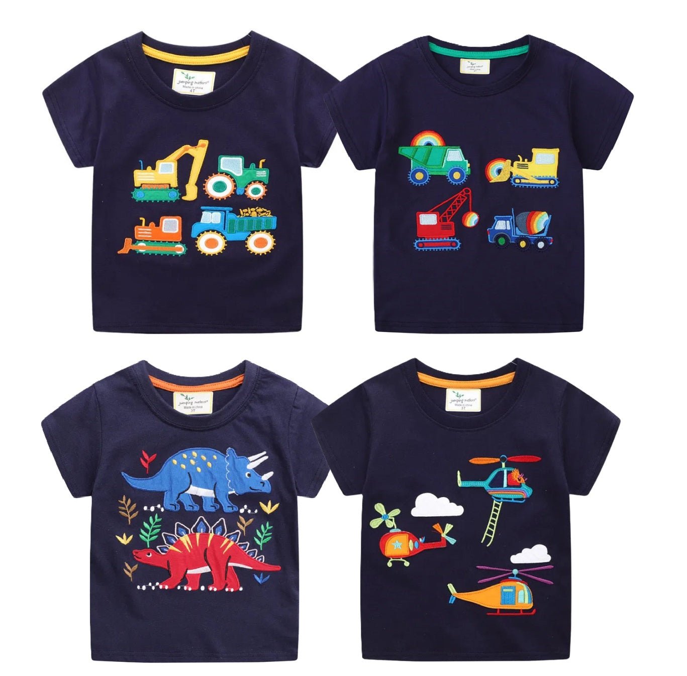 Boys Blue Embroidered Tees - itzy bitsy