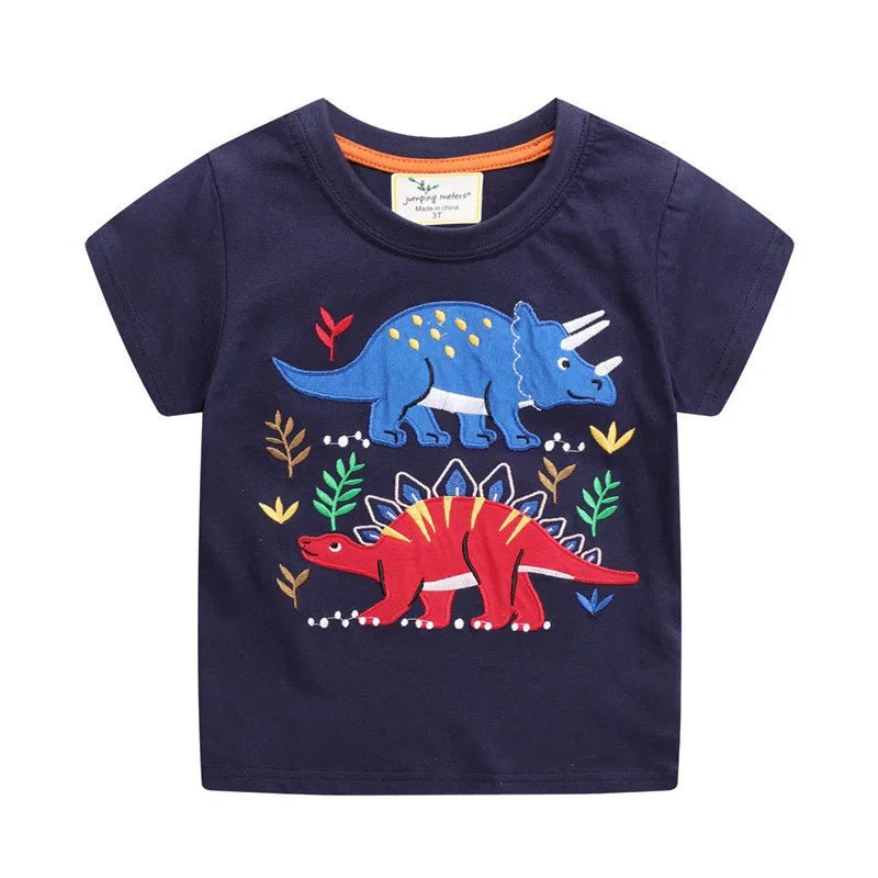Boys Blue Embroidered Tees - itzy bitsy