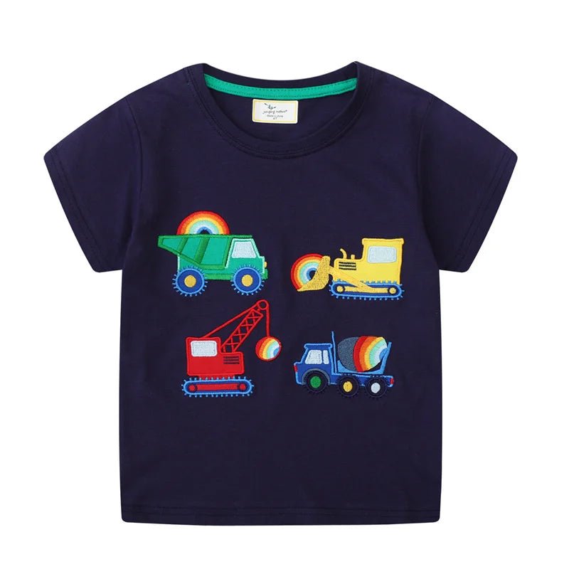 Boys Blue Embroidered Tees - itzy bitsy