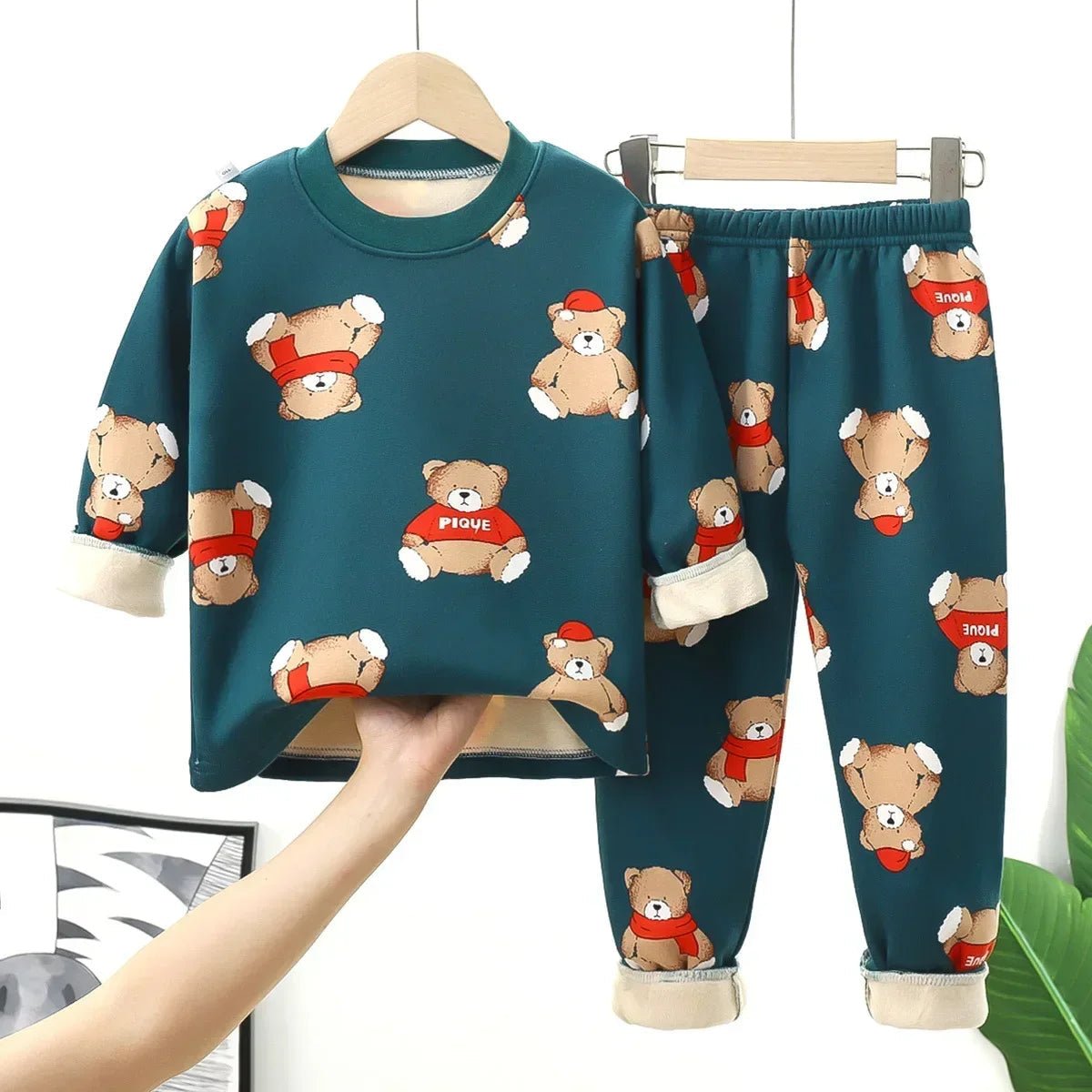 Boys Cartoon Warm Pajama Sets - itzy bitsy