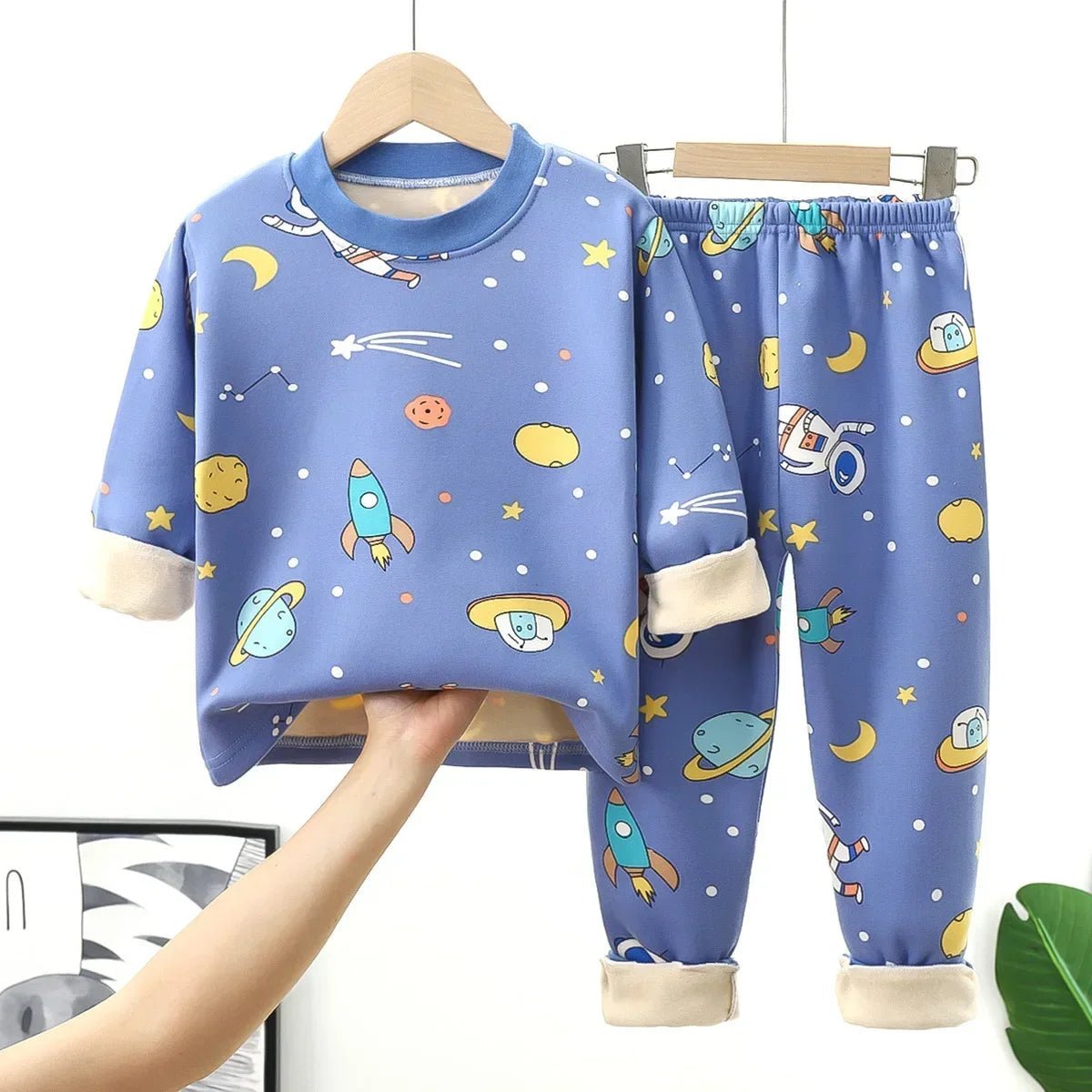 Boys Cartoon Warm Pajama Sets - itzy bitsy