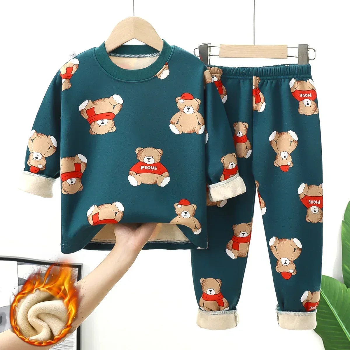 Boys Cartoon Warm Pajama Sets - itzy bitsy