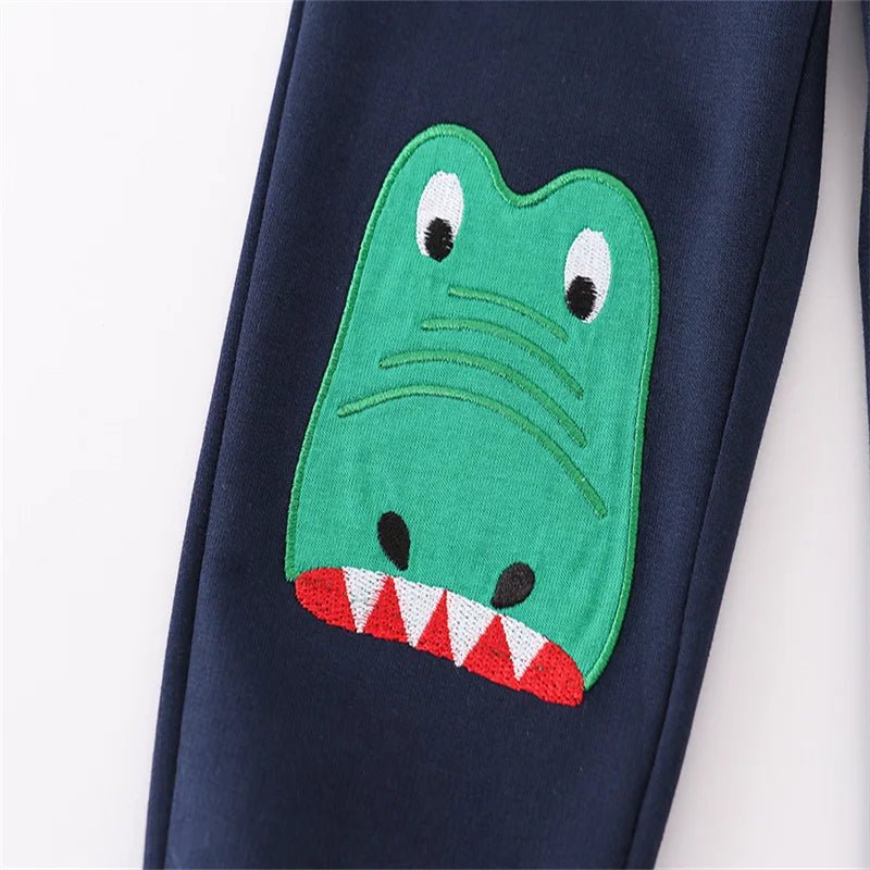 Boys Cute Embroidery Drawstring Trackpants - itzy bitsy