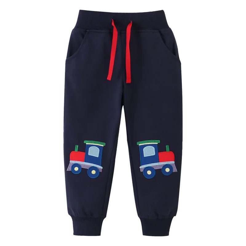 Boys Cute Embroidery Drawstring Trackpants - itzy bitsy