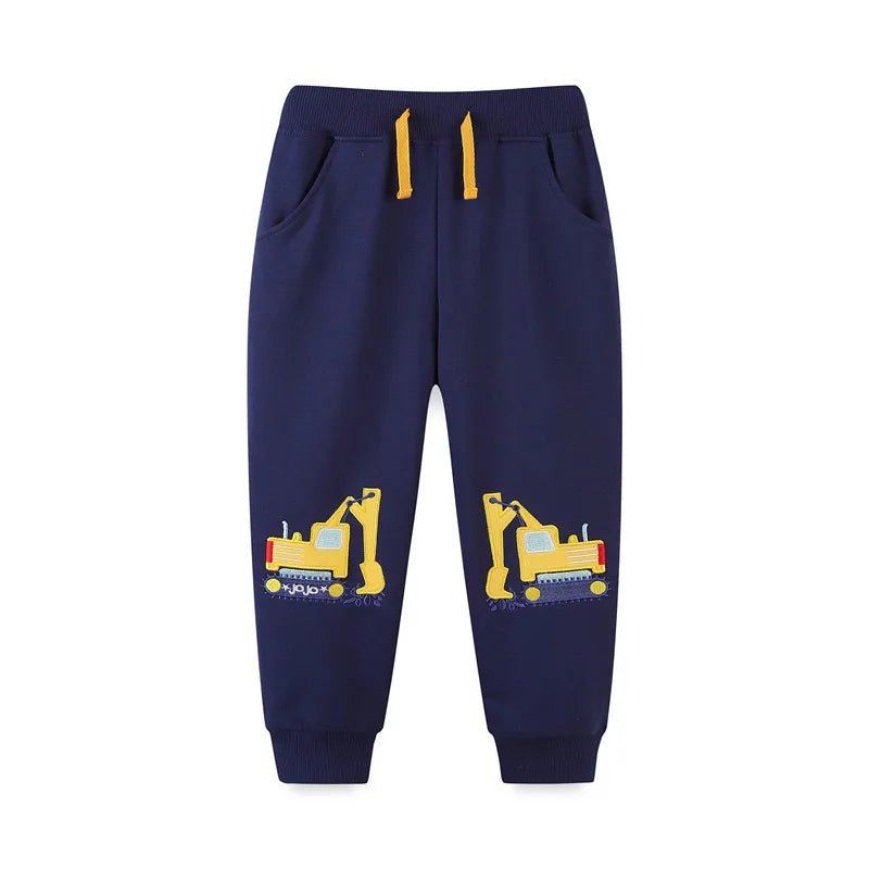 Boys Cute Embroidery Drawstring Trackpants - itzy bitsy
