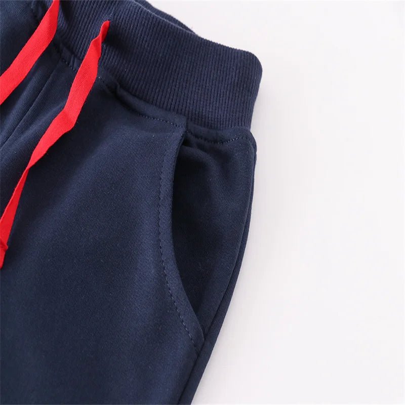 Boys Cute Embroidery Drawstring Trackpants - itzy bitsy