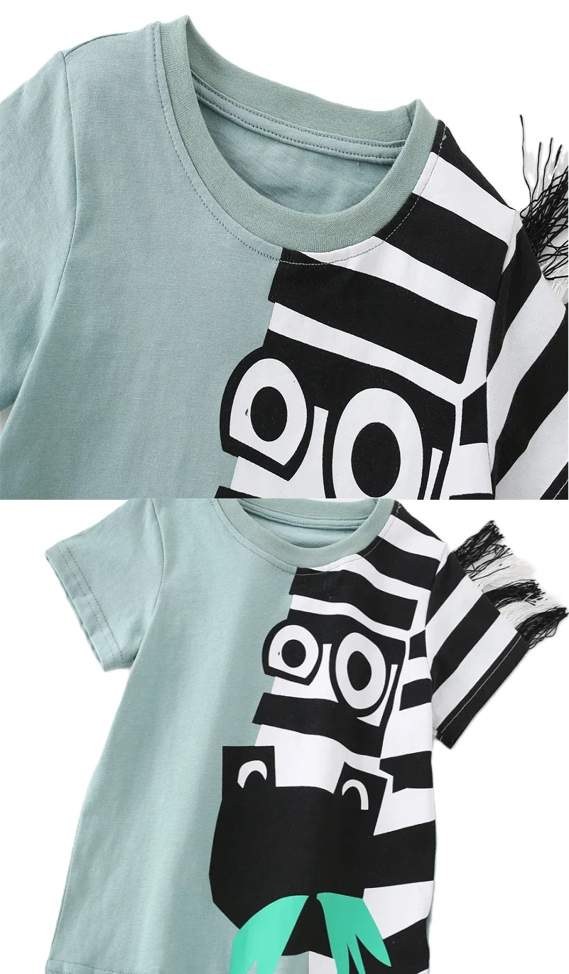 Boys Cute Prints Tees+Short Set - itzy bitsy