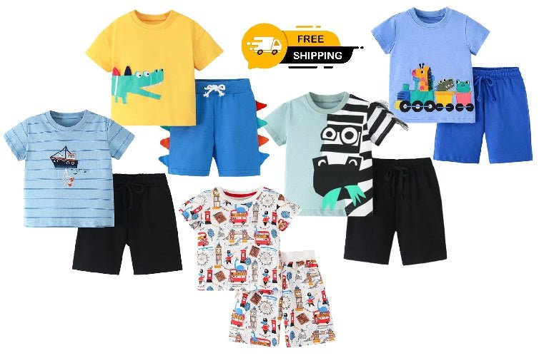 Boys Cute Prints Tees+Short Set - itzy bitsy