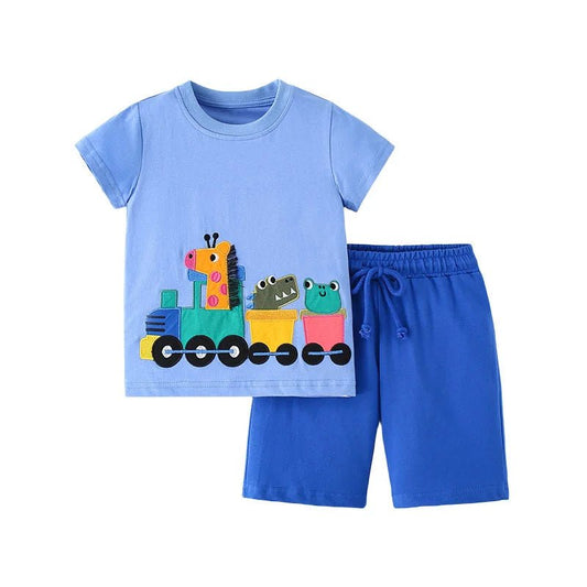 Boys Cute Prints Tees+Short Set - itzy bitsy